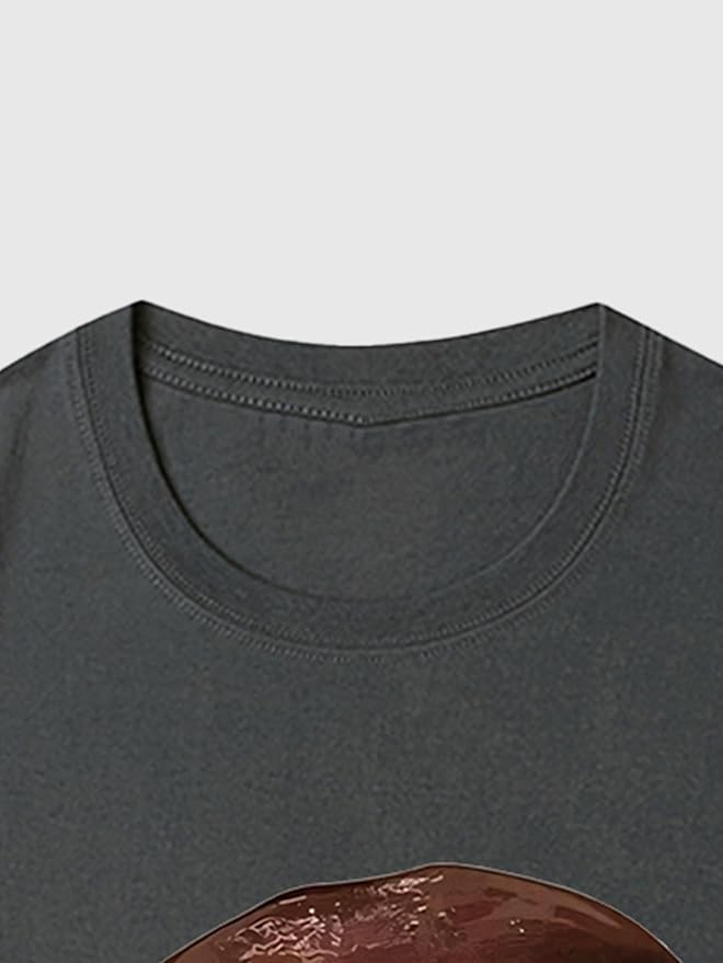 Verdusa Women's Lips Print Graphic Tees Y2k T Shirts Summer Crew Neck Vintage Going Out Tops