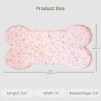 Dog Food Mat Anti-Slip Silicone Dog Bowl Mat Thicker Pet Placemat Waterproof Cat Feeder Pad with Raised Edge Puppy Kitten Feeding Mats Suitable Small Medium-Sized Dogs Cats Eating Tray