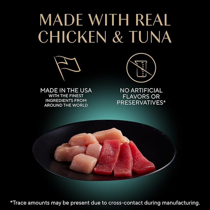 Sheba Perfect Portions Wet Cat Food Cuts in Gravy, with Sustainable Tuna, Roasted Chicken Entree, 2.6 oz. Twin-Pack Trays (6 Count, 12 Servings) (Pack of 2)