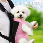 Dog Backpack Carrier, Thick Straps & Cushion, Pet Sling Front Backpacks for Small Medium Dogs 4-7 Lbs, Legs Out, Adjustable Wearable Puppy Chest Travel Bag, Easy-Fit for Hiking/Walking/Camping