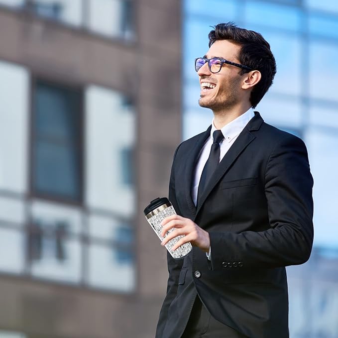 Cat Dog Paw Travel Coffee Mug with Filp Lid, Animal Stainless Steel Insulated Tumbler Cup 14 Oz, Holiday Birthday Christmas Gift for Men Women Dad Mom Sister Friend Bestie Dog Lover