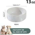 Ceramic 5.1inch Set of 2 Dog and Cat Bowls for Puppy, Kitty, Cats, 2pcs Anti-Slip Food and Water Pet Feeder(2 Bowls, Arctic White)