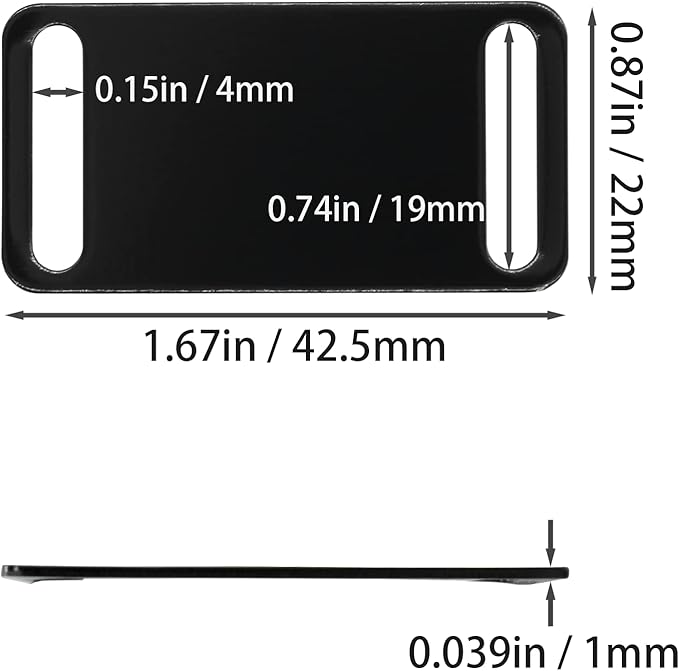 StayMax Aluminum Engraving Blanks Tags Stamping Blanks Tags Blank Dog Tag Pet ID Tag 25 Pieces (Black)