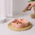 Ceramic Slow Feeder Dog Bowl, Anti-Choking Slow Food Bowls, 8" 11.3oz Slow Feeder for Medium, Large Breeds, Plum Puzzle Design, Non-Slip Silicone, Dishwasher and Microwave Safe, Pink