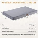 BFPETHOME Outdoor Dog Beds for Large Dogs, Waterproof Dog Bed for Medium, Large, Extra Large Dogs, Orthopedic Dog Bed with Removable Washable Cover, Egg Crate Foam Pet Bed Mat. (54 x 36 in, Grey)