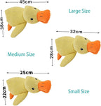 Quack-Quack Duck Dog Toy,Durable Plush Chew Toy with Sounds,Stuffed Plush Calming Duck Dog Toy for Indoor Puppies and Senior Pups (Yellow, S+M+L)