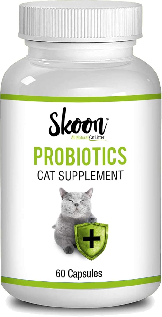 Skoon Probiotics Cat Supplement (60 Capsules) - Chicken & Tuna Flavored - Improves Gut Health, Immunity, Skin Conditions, and Litterbox Smell