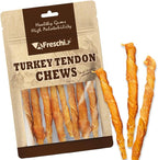 Afreschi Wrapped Turkey Tendon with Chicken Stick 3.5 oz, USA-Sourced Turkey Tendon, Dog Treats for Wrapped Series, All Natural Human Grade Dog Treat, Hypoallergenic, Rawhide Alternative