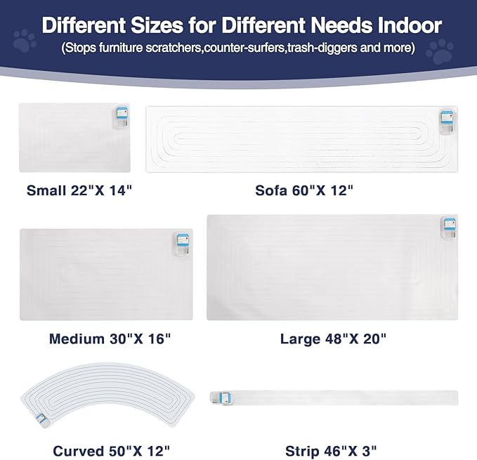 PAPARELA Scat Shock Mat for Dogs and Cats Indoor, Pet Shock Mats for Training Pets, Electric Repellent Mat Keeps Dogs and Cats Off Counter, Couch and Sofa, 3 Training Modes