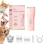Dog Grooming Kit Clipper for Thick Coat Low Noise Cordless Cat Hair Trimmer Rechargeable Shaver Pet Grooming Tools for Small and Large Animals