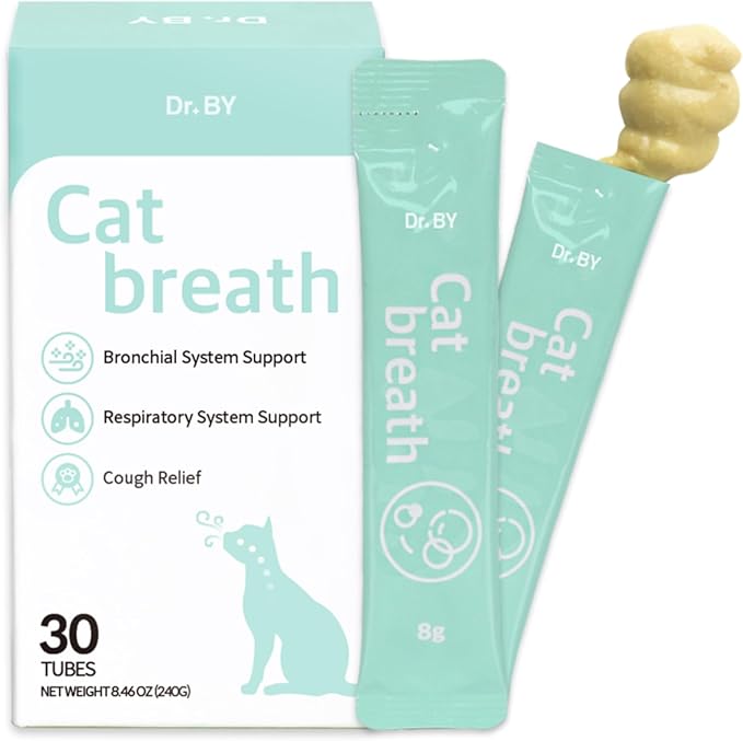 Doctor By Cat Breath Bronchial Supplements Cat Sneezing Treatment Asthma Cold Cough Nose Relief Respiratory&Immune Support with TF-343-30 lickable Formula Individually Packaged, Chicken (1 Pack)