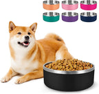 LIHONG Stainless Steel Dog Bowls for Small Medium Sized Dogs Non Slip,Insulated Dog Bowl,Pet Bowl for Food and Water,Rustproof(40oz,Black)