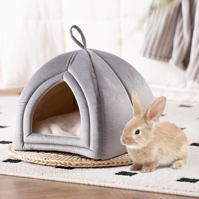 KASENTEX Cozy Small Pet Bed - Ultra Soft Plush Cushion for Cats and Small Animals, Washable Sleeping Pad, Perfect for Indoor Pets, 11 Inches, Grey