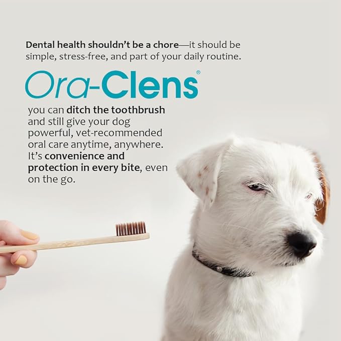 Oral Hygiene Chews for Medium Dogs-Enzymatic Dental Treats for Daily Oral Care, Cleans Teeth and Freshens Breath, Reduces Plaque, Bacteria and Tartar Build Up Without Brushing-30 Chews