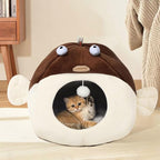 Vanansa Cat Bed for Indoor Cats, Soft Premium Pet Bed, Available in All Seasons,No Deformation, Anti-Slip Bottom, Great Medium Cat Houses for Indoor Cats, Roomy Cat Tent for Indoor Cats(M, 15" x 12")