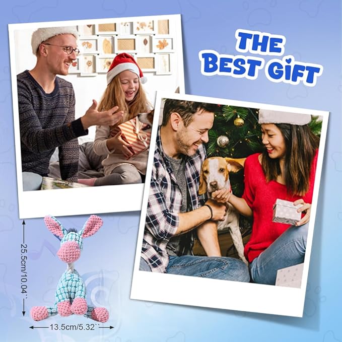 Indestructible Dog Toys,2025 New Dogs Plush Toy for Aggressive Chewers,Squeaky Durable Chew Toy for Indoor Pups Teething, Stuffed Toys for Small Medium Large Animals (Brown+Green Dog)