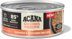 ACANA Chunks in Broth Wet Cat Food Salmon & Chicken Recipe 5.5oz Cans (6 Count)