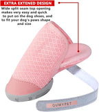 QUMY 4PCS Dog Shoes for Small Dogs, Hot Pavement Summer Puppy Dog Boots & Paw Protectors with Soft Anti-Slip Rubber Sole, Mesh Breathable Dog Booties for Hardfloors, Walking Running Pink Size 2