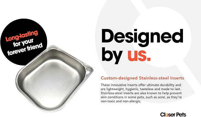 Cat Mate Stainless Steel Bowl Inserts x 2 for Cat Mate C100 and C200 Automatic Feeders (Feeder Not Included)