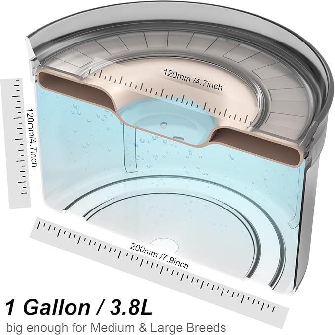 1Gallon No Spill Dog Water Bowl-3.8L Large Capacity, BPA-Free, Anti-Splash & Anti-Digging Design with Non-Slip Base, for Messy Drinkers