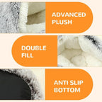 Lapcatz Nest Bed, 2026 Upgraded Cat Beds for Indoor Cats, Portable Fluffy Pet Bed, Durable Covered Cat Bed for Indoor Use, Soft Puppy Bed for Pet Owners (Grey, Small)