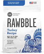BIXBI Rawbble Freeze Dried Dog Food, Turkey Recipe, 4.5 oz - 96% Meat and Organs, No Fillers - Pantry-Friendly Raw Dog Food for Meal, Treat or Food Topper - USA Made in Small Batches