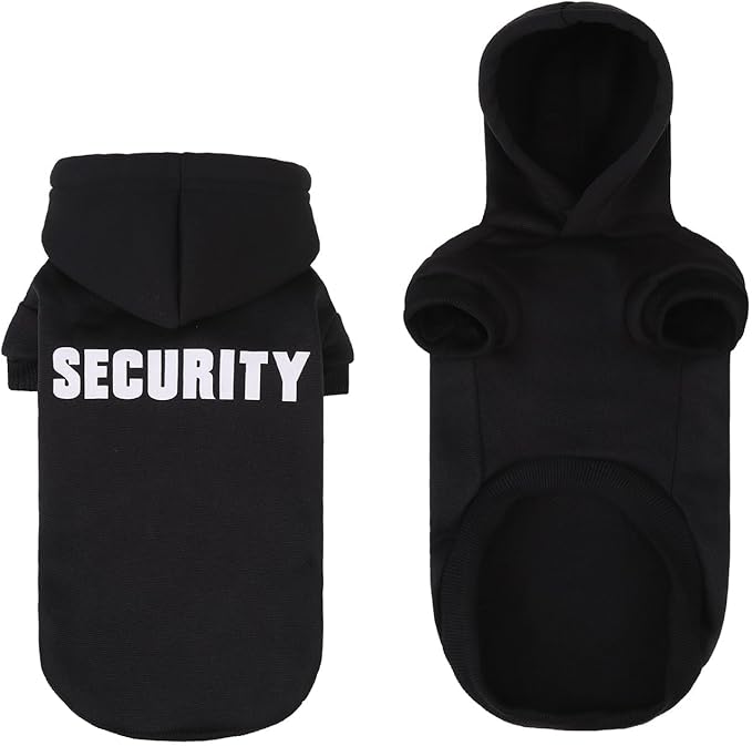 BINGPET Security Dog Hoodies Dachshund Sweater Cold Weather Dog Coats Soft Brushed Fleece Pet Clothes Hooded Sweatshirt for Dog Cat