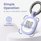 Pawaii QR Code ID Tag, Silent Silicone Dog Tag, Modifiable Pet Online Profile, Scan QR Receive Instant Pet Location Alert Email, 1Pack (Purple)