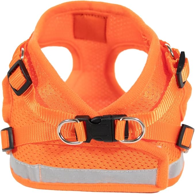 Travel Cat Harness and Leash Set - Adjustable Fit Mesh Cat Harness and Reflective Strap - Comfort Walking Vest for Kitten for Outdoor Walking, Hiking (Small, Orange)