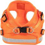 Travel Cat Harness and Leash Set - Adjustable Fit Mesh Cat Harness and Reflective Strap - Comfort Walking Vest for Kitten for Outdoor Walking, Hiking (Medium, Orange)