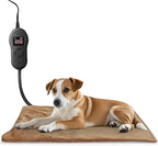 NAMOTEK Pet Heating Pad Adjustable Temperature with Timer, Waterproof Heated Mat with Chew Resistant Cord, Auto Power-Off Electric Indoor Pet Heat Pad for Dogs and Cats