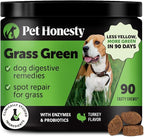 Grass Green Dog Chews - Urine Neutralizer for Lawn, Dog Pee Grass Helps Yard Stay Green Addressing Burn Spots with Probiotics & Enzymes (Turkey)
