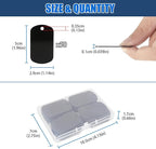 Fesorsi 50 Pcs Aluminum Tags for Engraving,Rectangle Stamping Blanks Tags,Black Military Dog Tags,Anodized Blank Metal Tags,Personalized Pet Dog ID Tags Blank with Hole DIY Pendants Decorative Craft