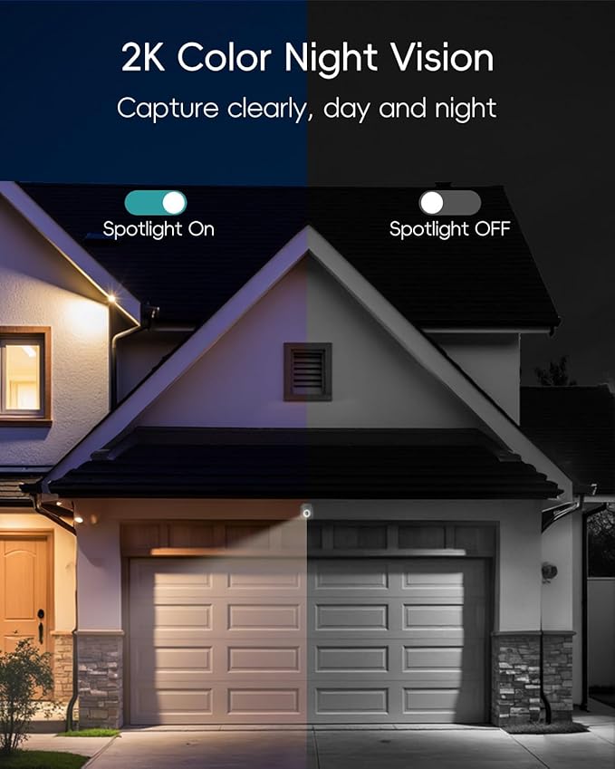 ZUMIMALL 3MP Security Camera Outdoor - 360° PTZ Auto Tracking | 24/7 Recording Wired Power, 2.4G/5G Wireless WiFi | Motion & Noise Detection, Color Night Vision, 2-Way Audio | Compatible with Alexa