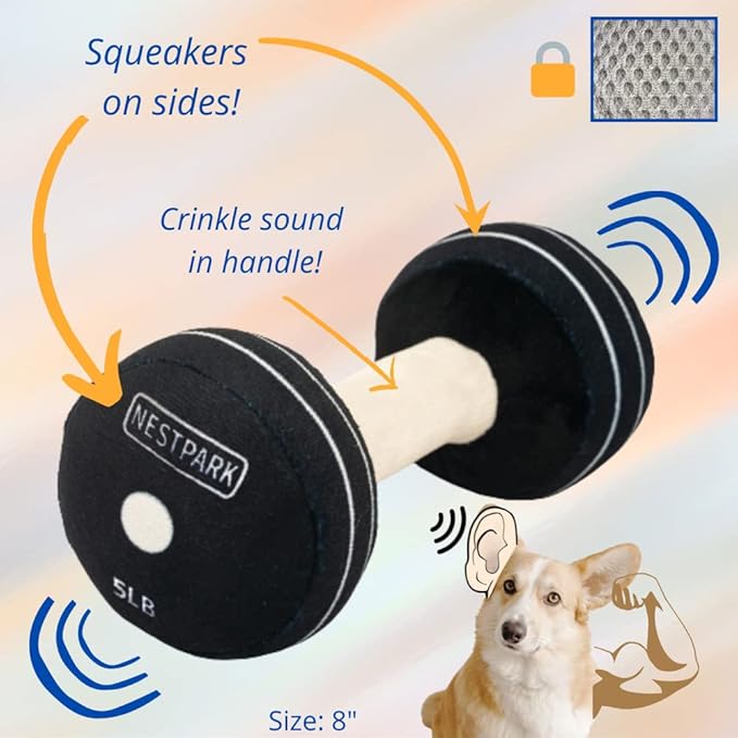 Nestpark Doggy Dumbbell - Funny Dog Toys Fitness Workout Parody Cute Dog Toys (Dumbbell)