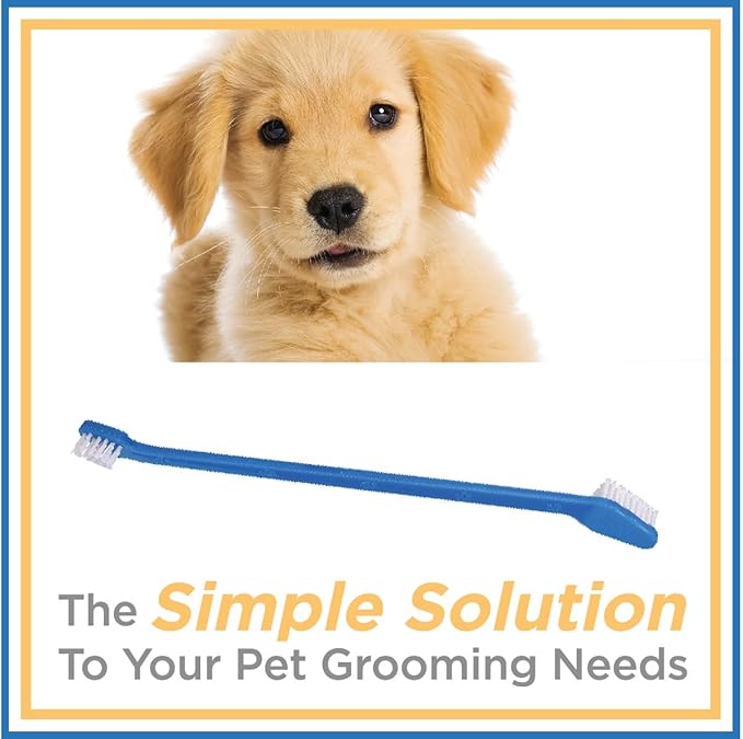 Dog Toothbrush Set, Professional Dogs and Cat Grooming Supplies, Best Soft Bristle Toothbrush, Pack of 2 Double Sided Toothbrushes for Large and Small Pet Teeth