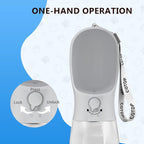 20oz Dog Water Bottle with Food Container & Poop Bag Dispenser | Leak-Proof Portable Pet Water Dispenser with Carabiner Clip | for Walking, Hiking, Travel