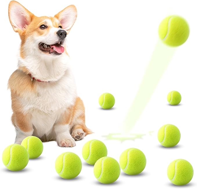 10 Pack 2-inch Dog Tennis Toys, Pet Play Balls, Refill for Automatic Launchers, Suitable for Small Dogs - Indoor & Outdoor Use, Refill balls for automatic ball launcher (Launcher Not Included)