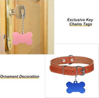 MECCANIXITY Bone Shaped Dog Tag Pet ID Tags, 38mmx25mm/1.5" x1 Metal Black Blank Dog Tags Cat Tags with Ring for Dog Cat, Pendant Crafts, Pack of 30