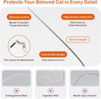 Cat Wand Toy – Retractable Wand with 4 Feather Toy Refills for Indoor Cats Enrichment, Interactive Cat Toy for Bored Adult Cats and High-Energy Kittens (BioBugs Serie)