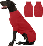 IECOii Extra Large Dog Sweater 4XL,Thermal Warm Dog Sweaters for Giant Breed Dogs,Turtleneck Knitted Knitwear for Pet Winter,Stretchy&Easy On Doggy Sweatshirt for Doberman,Great Dane(Red,XXXXL)
