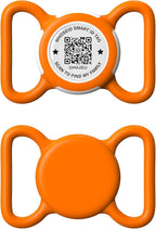 Holder for Dog Collar, Scan QR Code Send Location Alert Email, Waterproof Full Body Protection Anti-Lost Case, Accessories for Dog, Cats, Collar, Backpack (Orange, Large)