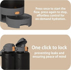 50oz Leakproof Dog Water Bottle for Hiking & Camping with Pet Sharing Technology - Dual Hydration Zones, Portable Dog Water Bottle, Travel Accessories for Humans and Pets, BPA Free, Gray