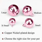 IVIA PET4 Sets Cat Bell for Dog Collar Charm Training Pet Pendant Accessories with 2 Pack Stainless Steel Dog Tag Clips(2 Small Pink)