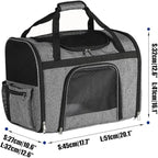 pet Bag Multi Purpose pet Bag Collapsible Portable for Dog cat go Out Traveling Carrier Backpack for Secret Adventures Cat and Dog (Black, L:20.1"X12.6"X16.1")