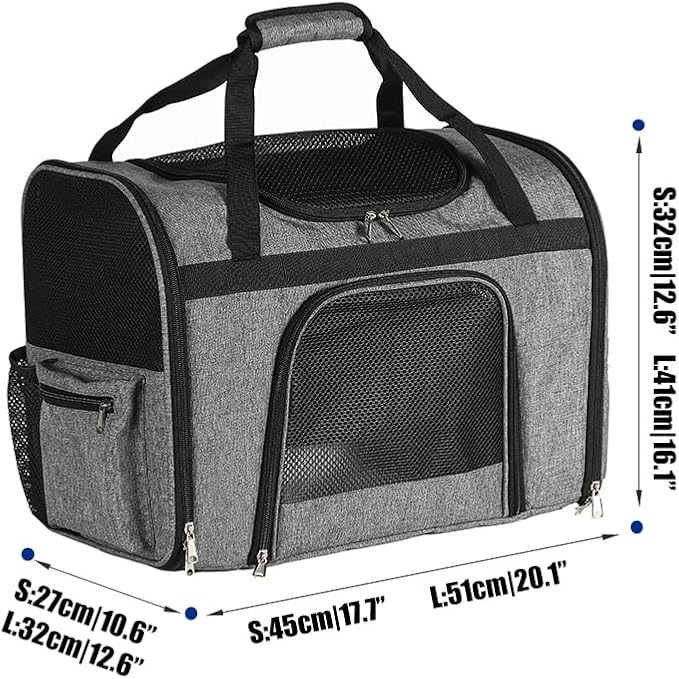 pet Bag Multi Purpose pet Bag Collapsible Portable for Dog cat go Out Traveling Carrier Backpack for Secret Adventures Cat and Dog (Black, L:20.1"X12.6"X16.1")