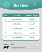 FAYOGOO Cat Harness & Leash Set, Escape Proof, XXL(Chest 19-21''), Green