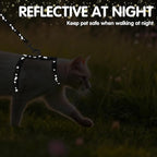 PAWCHIE Cat Harness with Leash and Collar Set - Escape Proof Adjustable H-shped Cat Harness with Star and Moon Pattern Glow in The Dark for Kitty Outdoor Walking
