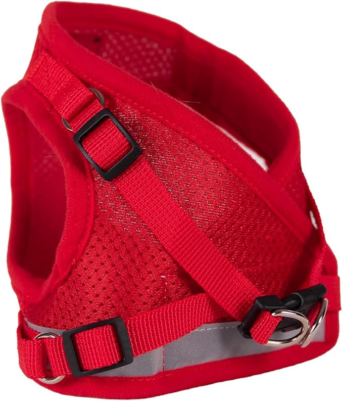 Travel Cat Harness and Leash Set - Adjustable Fit Mesh Cat Harness and Reflective Strap - Comfort Walking Vest for Kitten for Outdoor Walking, Hiking (Extra Small, Red)