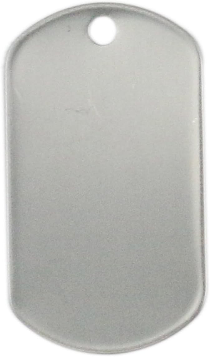 Tinsow 100PCS Blank Bulk Dog Tags for Stamping Engraving Shiny Stainless Steel Military Rolled Edge Backing Dog Tags for Doggies Engraved